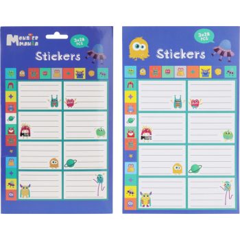 Füzetcímke Készlet Szörnyes 3x28 Darabos