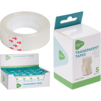 Ragasztószalag Átlátszó 5 Darabos Készlet, 24/kínáló