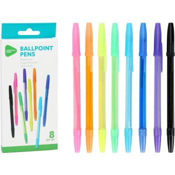 Golyóstoll Készlet 8 Darabos Különböző Színekben
