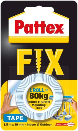 Pattex Fix Kétoldalas Montázsszalag 80 kg 1,5m*19mm
