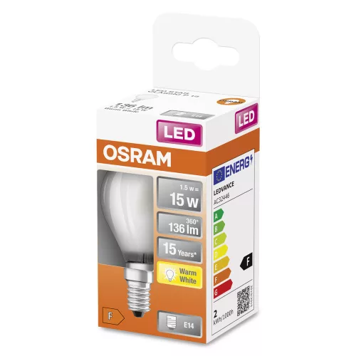 LEDVANCE LED Retrofit CLASSIC P 15  1.5 W/2700 K E14