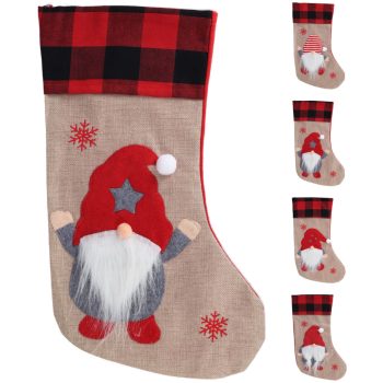 AAF519350 Karácsonyi Zokni 44x27cm 4 féle mintával