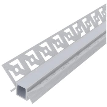   AVIDE Alu Profil Gipszkarton Belső Sarokba Süllyeszhető Opál Búrával 1M