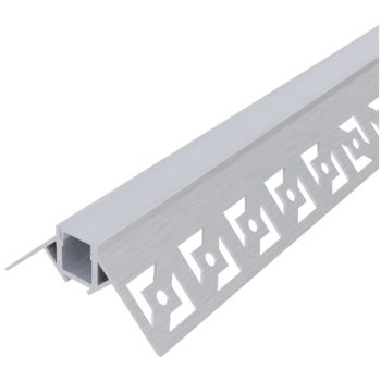   AVIDE Alu Profil Gipszkarton Külső Sarokba Süllyeszhető Opál Búrával 1M