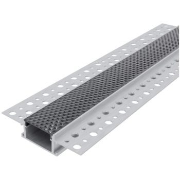   AVIDE Alu Profil "U" 61X14Mm Gipszkartonba Süllyeszthető Fekete Méhsejt Búrával 1M