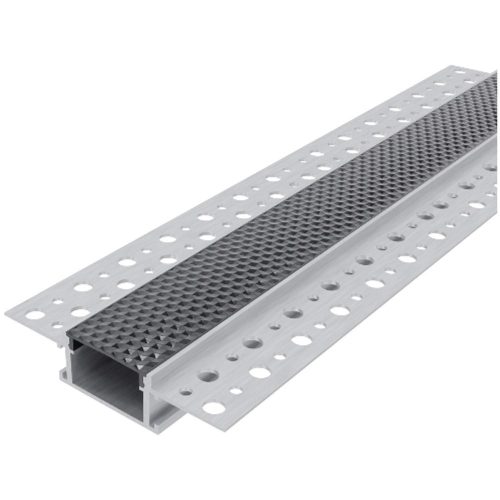 AVIDE Alu Profil "U" 61X14Mm Gipszkartonba Süllyeszthető Fekete Méhsejt Búrával 1M