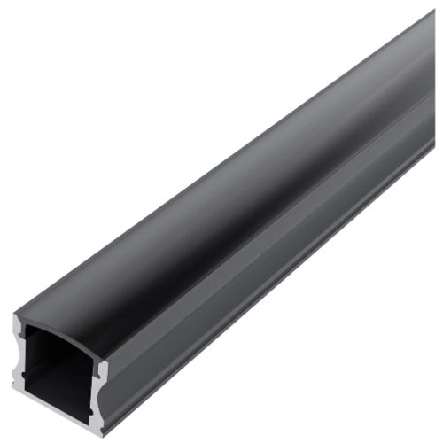 AVIDE Alu Profil "U" 17.2X14.4Mm Falon Kívüli Fekete - Fekete Búrával 1M