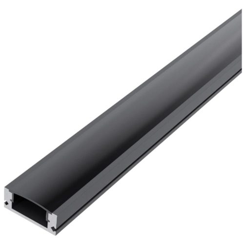 AVIDE Alu Profil "U" 17.4X7Mm Falon Kívüli Fekete - Fekete Búrával 1M