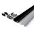 Avide Alu Profil "U", 17.4x7mm fekete alu fehér opál búrával 1m, "szett"