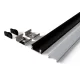 Avide Alu Profil "U", 17.4x7mm fekete alu fehér opál búrával 1m, "szett"