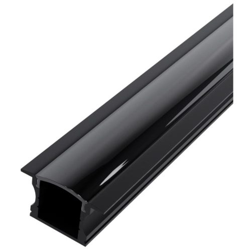 AVIDE Alu Profil "U" 24X14.2Mm Süllyeszhető Fekete - Fekete Búrával 1M