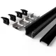 Avide Alu Profil "U", 24x14.2mm Süllyeszhető Fekete profil - Fekete búrával 2m, "szett"