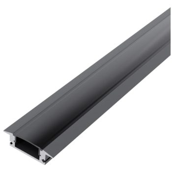   AVIDE Alu Profil "U" 24.7X7Mm Süllyeszthető Fekete - Fekete Búrával 1M