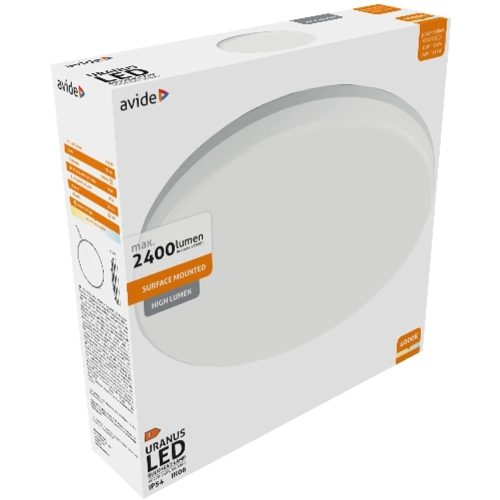 AVIDE Cseppálló Mennyezeti Lámpa Uranus Kerek Ip54 18/24W Nw 4000K Fehér