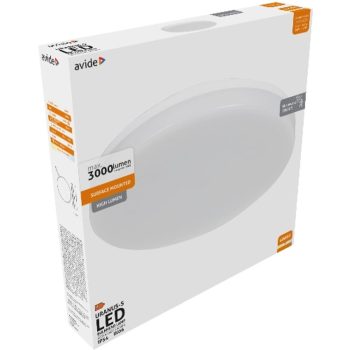   AVIDE Cseppálló Mennyezeti Lámpa Uranus Kerek Ip54 24/30W Nw 4000K Fehér Szenzoros