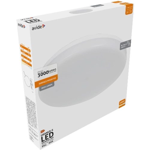 AVIDE Cseppálló Mennyezeti Lámpa Uranus Kerek Ip54 24/30W Nw 4000K Fehér Szenzoros