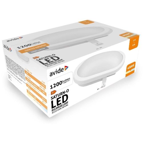 AVIDE Cseppálló Mennyezeti Lámpa Saturn-O Ovális Ip54 12W Nw 4000K Fehér