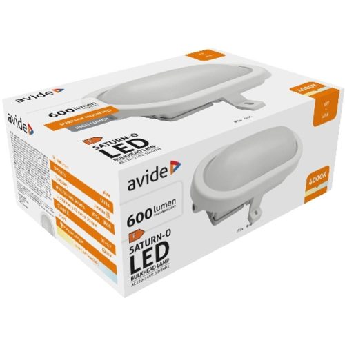 AVIDE Cseppálló Mennyezeti Lámpa Saturn-O Ovális Ip54 6W Nw 4000K Fehér