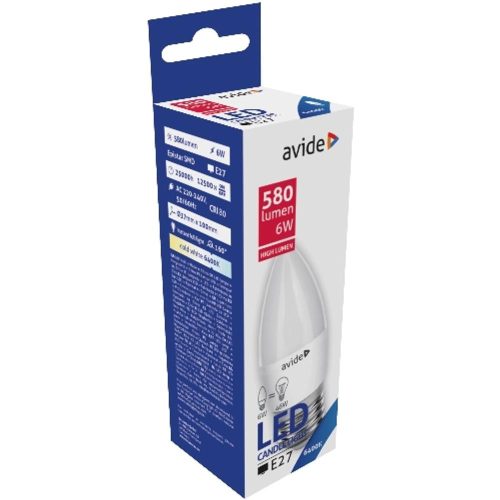 AVIDE Led Candle 6W E27 Cw 6400K