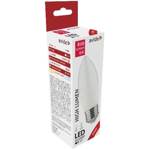 AVIDE Led Candle 8W E27 Ww 3000K