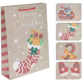   ABD110430 Karácsonyi Szatyor Kicsi méret 180x80x230mm 4 féle mintával