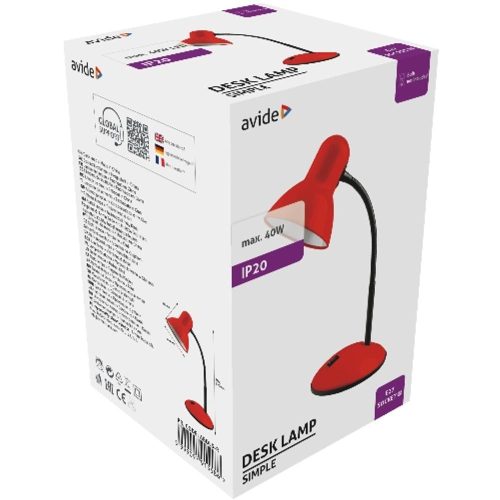 AVIDE Basic Asztali Lámpa Simple Piros
