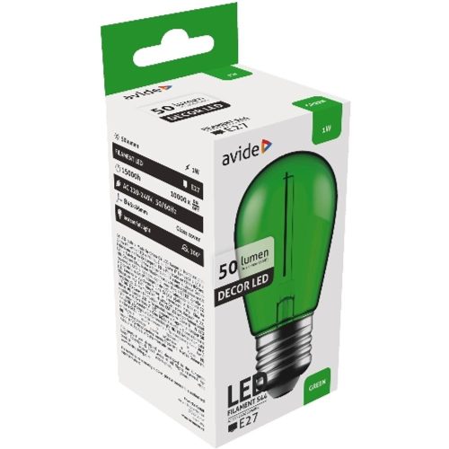 AVIDE Dekor Led Filament Fényforrás 1W E27 Zöld