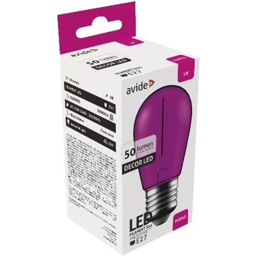 AVIDE Dekor Led Filament Fényforrás 1W E27 Lila