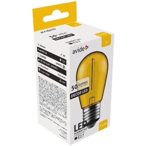 AVIDE Dekor Led Filament Fényforrás 1W E27 Sárga