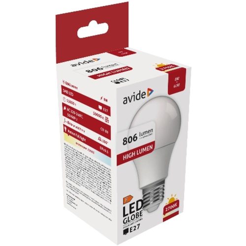AVIDE Led Globe A60 8W E27 Ew 2700K