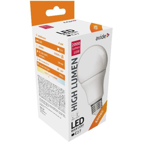 AVIDE Led Globe A70 16W E27 Nw 4000K