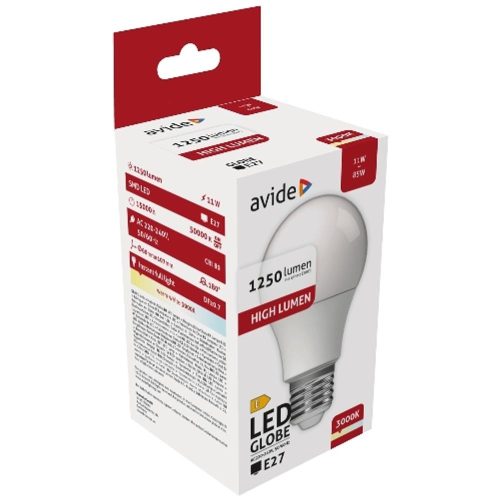 AVIDE Led Globe A60 11W E27 Ww 3000K