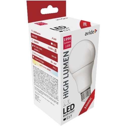 AVIDE Led Globe A70 16W E27 Ww 3000K
