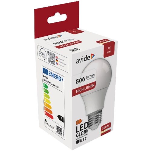 AVIDE Led Globe A60 8W E27 Ww 3000K