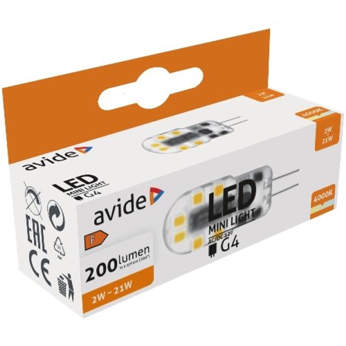 AVIDE Led 2W G4 Nw 4000K Fekvő