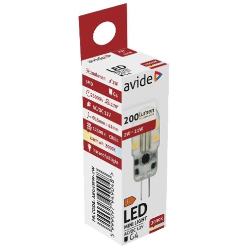 AVIDE Led 2W G4 Ww 3000K