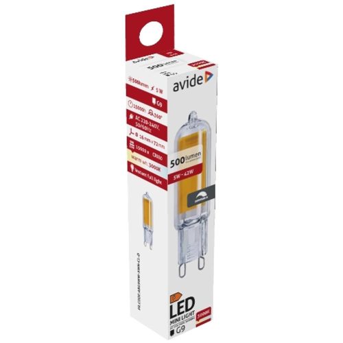 AVIDE Led 5W G9 Cob Ww 3000K Dimm.