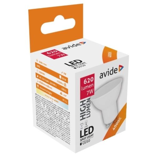 AVIDE Led Spot Alu+Plastic 7W Gu10 Nw 4000K