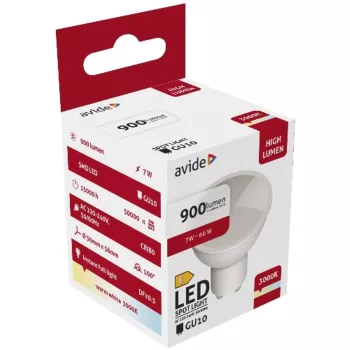 AVIDE Led Spot Alu+Plastic 7W Gu10 Ww 3000K 900Lm