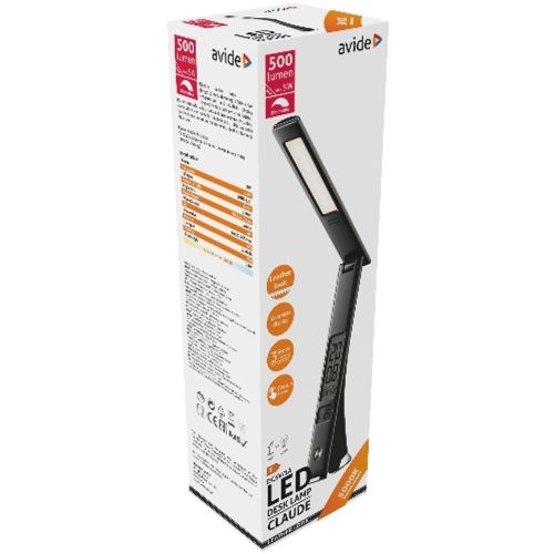 AVIDE Led Asztali Lámpa Üzleti Bőrhatású Claude Naptár Fekete 5W
