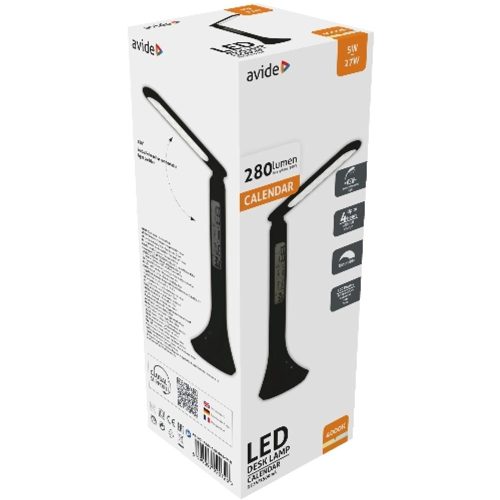 AVIDE Led Asztali Lámpa Naptár Fekete 5W