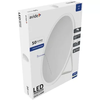   AVIDE Led Asztali Lámpa Világítós Sminktükör Akkumulátoros Kerek