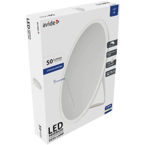 AVIDE Led Asztali Lámpa Világítós Sminktükör Akkumulátoros Kerek