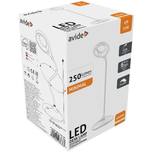 AVIDE Led Asztali Lámpa Minimal Fehér 4W