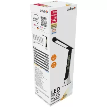   AVIDE Led Asztali Lámpa Bőrhatású Hugo Fehér-Fekete 6W Naptár