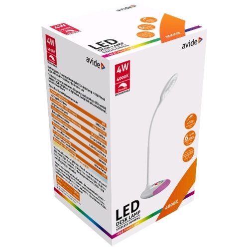 AVIDE Led Asztali Lámpa Rgb Fehér 4W