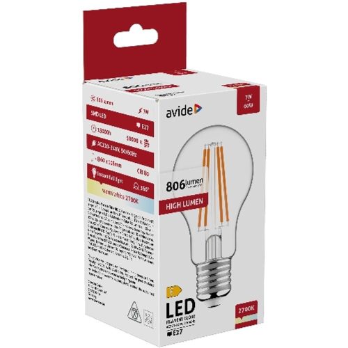 AVIDE Led Filament Globe 7W E27 Ww 2700K