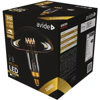   AVIDE Led Jumbo Filament Millau 200X210Mm Amber 6W E27 2400K Fényerőszabályzós