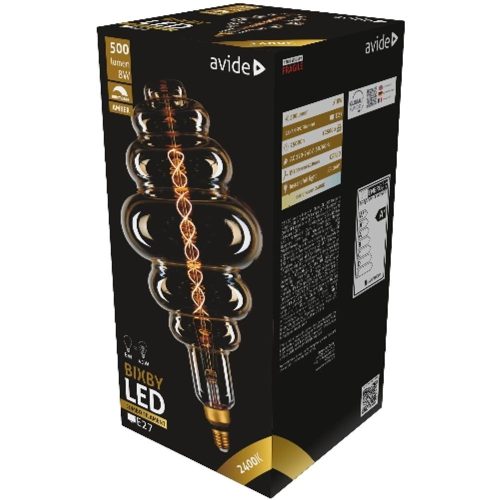 AVIDE Led Jumbo Filament Bixby 200X410Mm Amber 8W E27 2400K Fényerőszabályzós