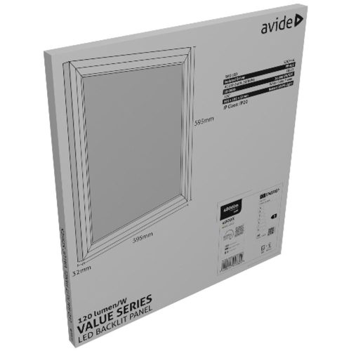 AVIDE Led Panel 600X600Mm 40W Nw 4000K 120Lm/W Value Range Backlit